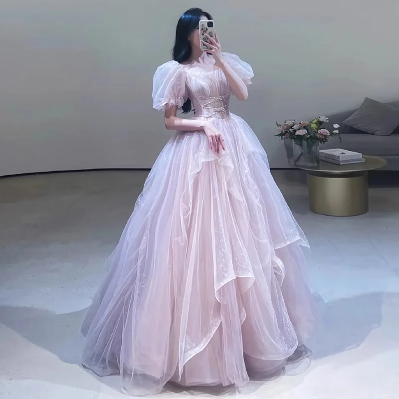 Elegancka suknia wieczorowa dla kobiet 2026 Nowa, luksusowa suknia księżniczki na urodziny i prezent dla dorosłych, suknia zaręczynowa, suknia na toast weselny, suknia ślubna