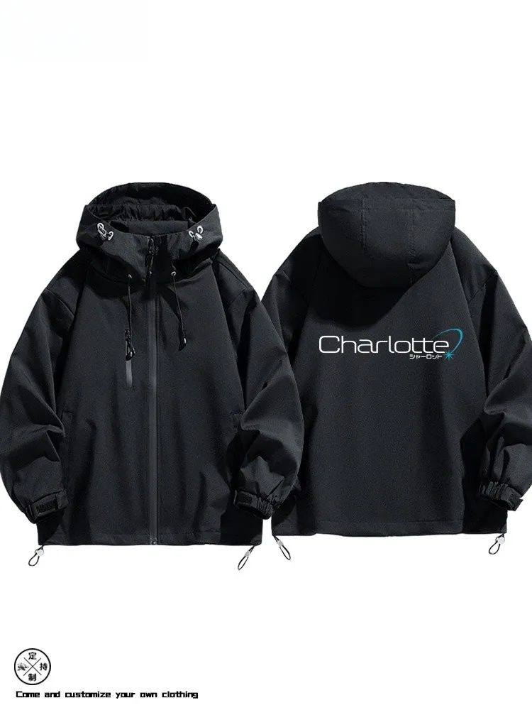 Charlotte Collaborative Edition Windjacke Jaet Oberbekleidung Reißverschluss Dekoration Polyester Jugend Faion Outdoor Frühling Herbst