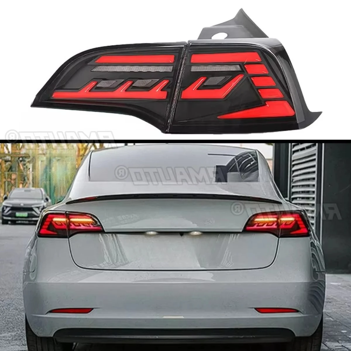 

Для Tesla Model 3 Model Y 2017-2022 левый и правый задний светодиодный задний фонарь, задний фонарь в сборе, широкий светильник, угловой фонарь