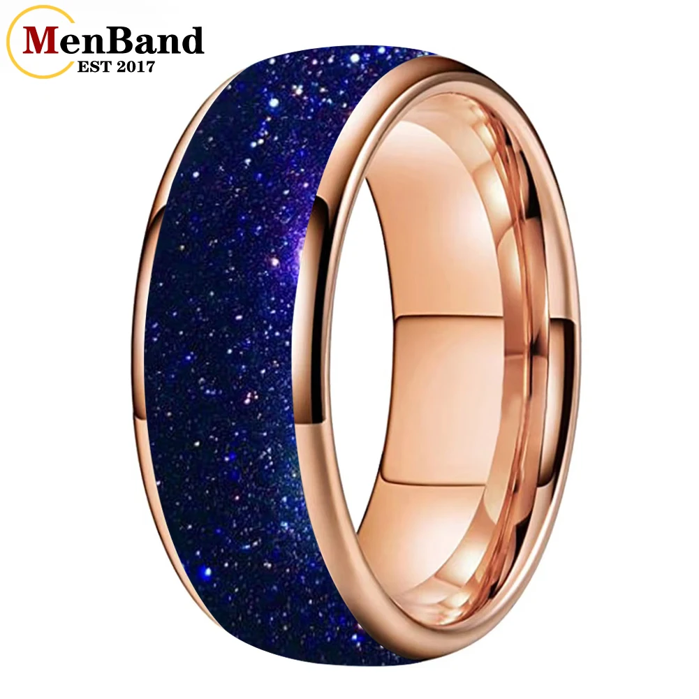 

Men's 4/6/8mm Wedding Band- Tungsten Carbide Crushed Galaxy Sandstone Outer Space Ring Unisex Wedding Ring Promise Ring For Him