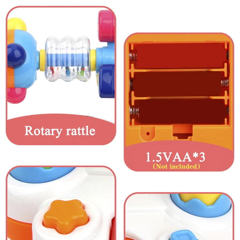 Baby-Klavier-Spielzeug, rotierende Musik, Klaviertastatur mit Licht, Sound, multifunktionales Musikinstrument, frühes Lernspielzeug für Kleinkinder