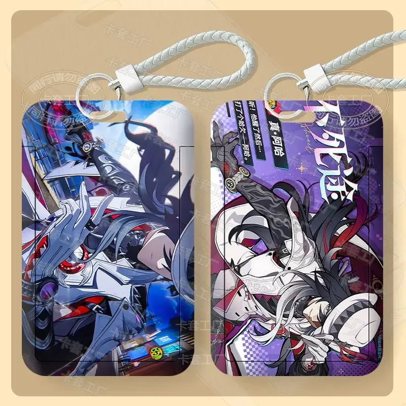 Honkai:Star Rail Galaxy Ranger Ashveil Illustration Business Retractable Credit Card Holder Bank ID Holders Bus Card Cover Cases