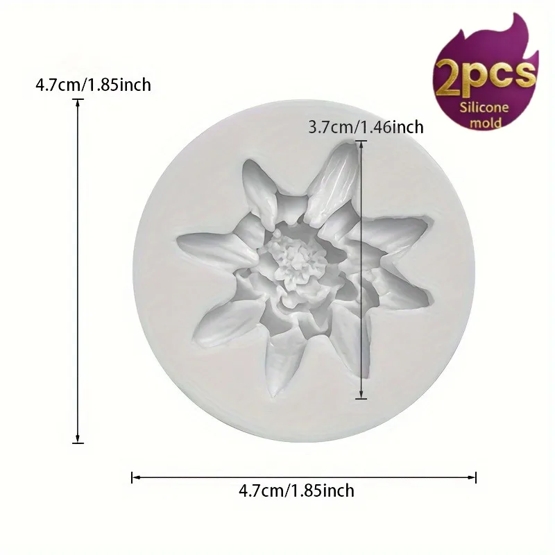 2 Small Lotus Silicone Molds, Reusable High-Quality Flower-Shaped Molds, Suitable for Making Scented Candles, Handmade Soaps, Cl