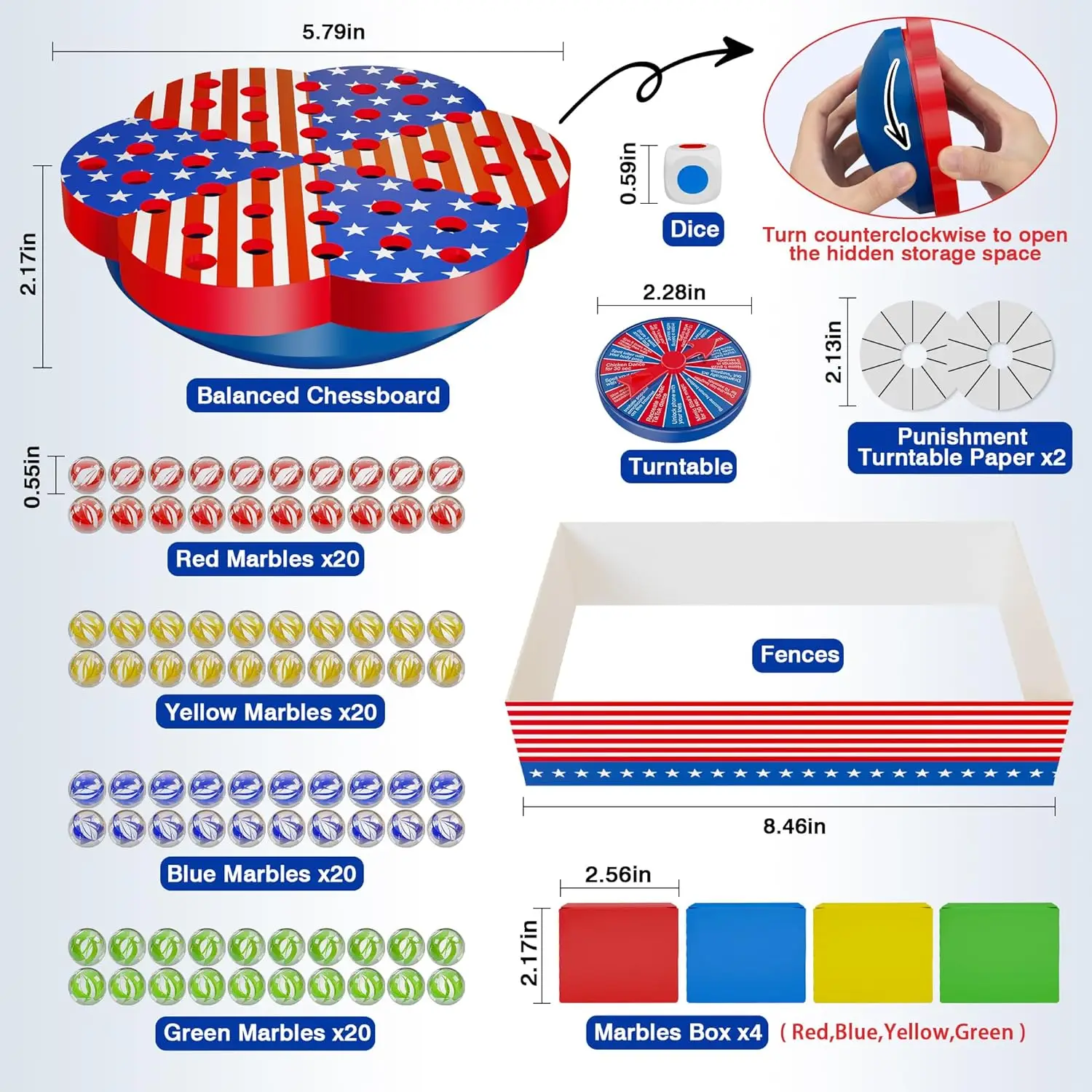 Juego de mármol Wobble Balance: 80 canicas de colores, dados, tablero de ajedrez, tocadiscos, cartas de desafío, divertido juego de mesa familiar para niños A
