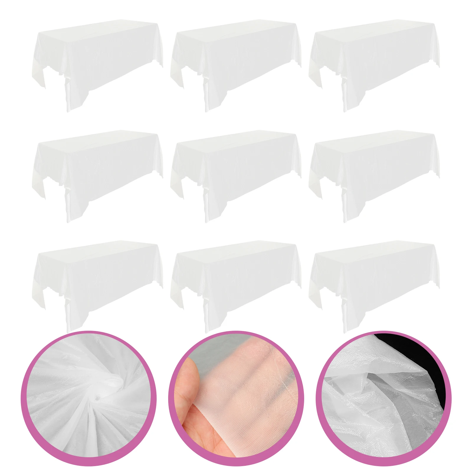 

9pcs Disposable Tablecloth Discarded Banquet Wedding Party Outdoor Picnic White Covers Protective Wear-Resistant Dust-Proof