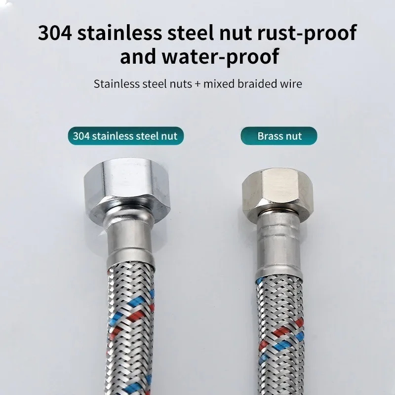 8/16/24/30/40/59/78'' 304 Stainless Steel Woven Shower Hose European Standard G1/2 G3/8 Joint High Pressure Explosion-proof Tube