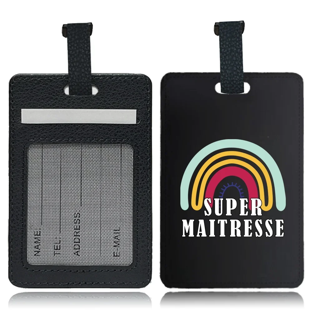 Personalized Baggage Boarding Bag Fashion Pu Luggage Tag Pass Potable Travel Accessories Holder Name Address Maitresse Pattern