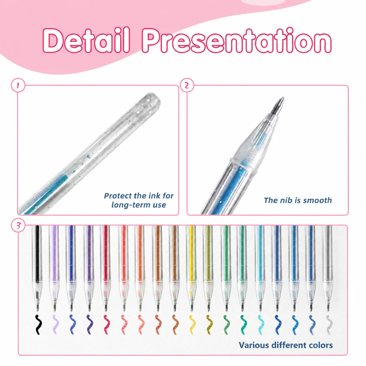 8-60 Colors Glitter Gel Pen Se - Gel Ink Pen Set review and price
