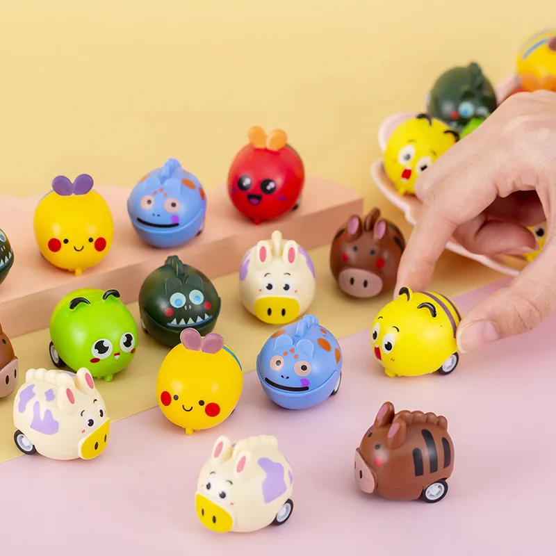 6Pcs Cartoon Cute Pet Pull-Back Car Toy Children\'s Sports Toy Birthday Party Gift Set Pinata Filling Reward Small Gift