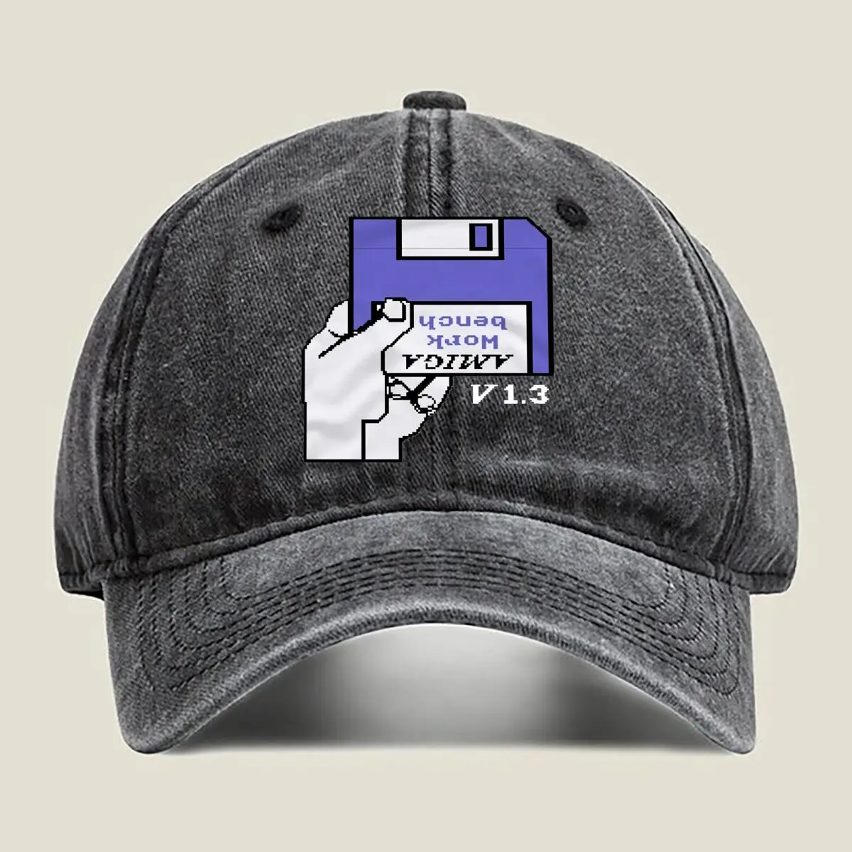 

Floppy Disk Retro Tech Art Washed Baseball Cap