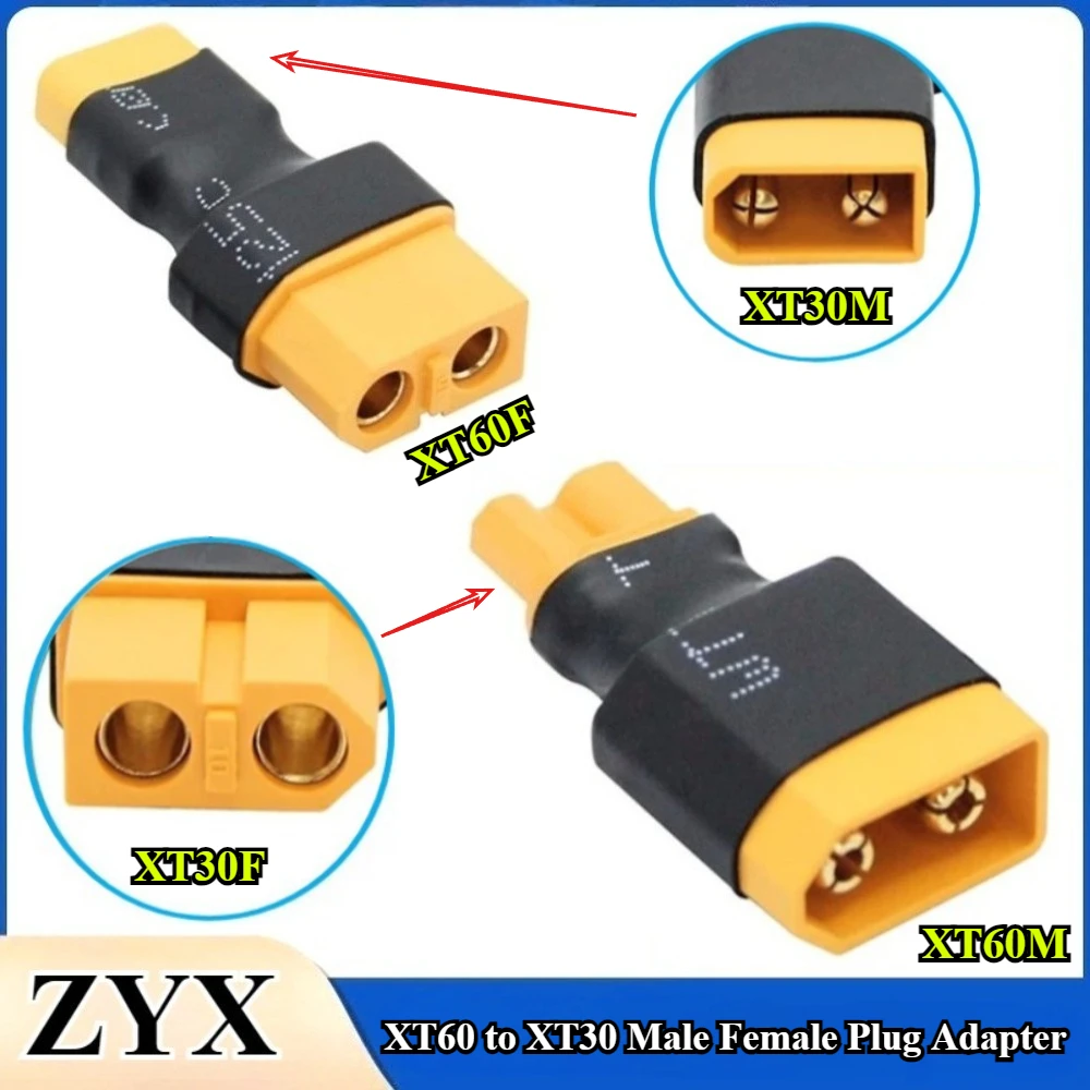 4Pcs XT60 To XT30 Plug Adapter Converter Connector Male/Female For FPV Drone RC Lipo NiMH Battery Charger ESC Accessory
