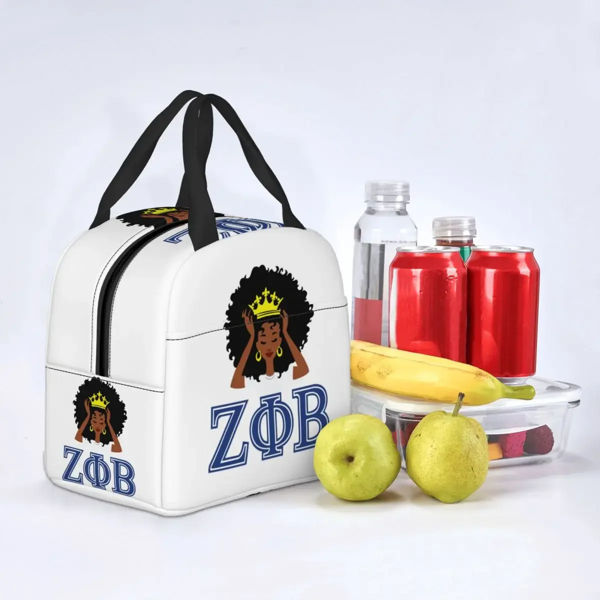 Bolsa de almuerzo Zeta Phi Beta para mujer, refrigerador reutilizable, caja Bento con aislamiento térmico, bolsa de almacenamiento de comida para Picnic para niños y escuela