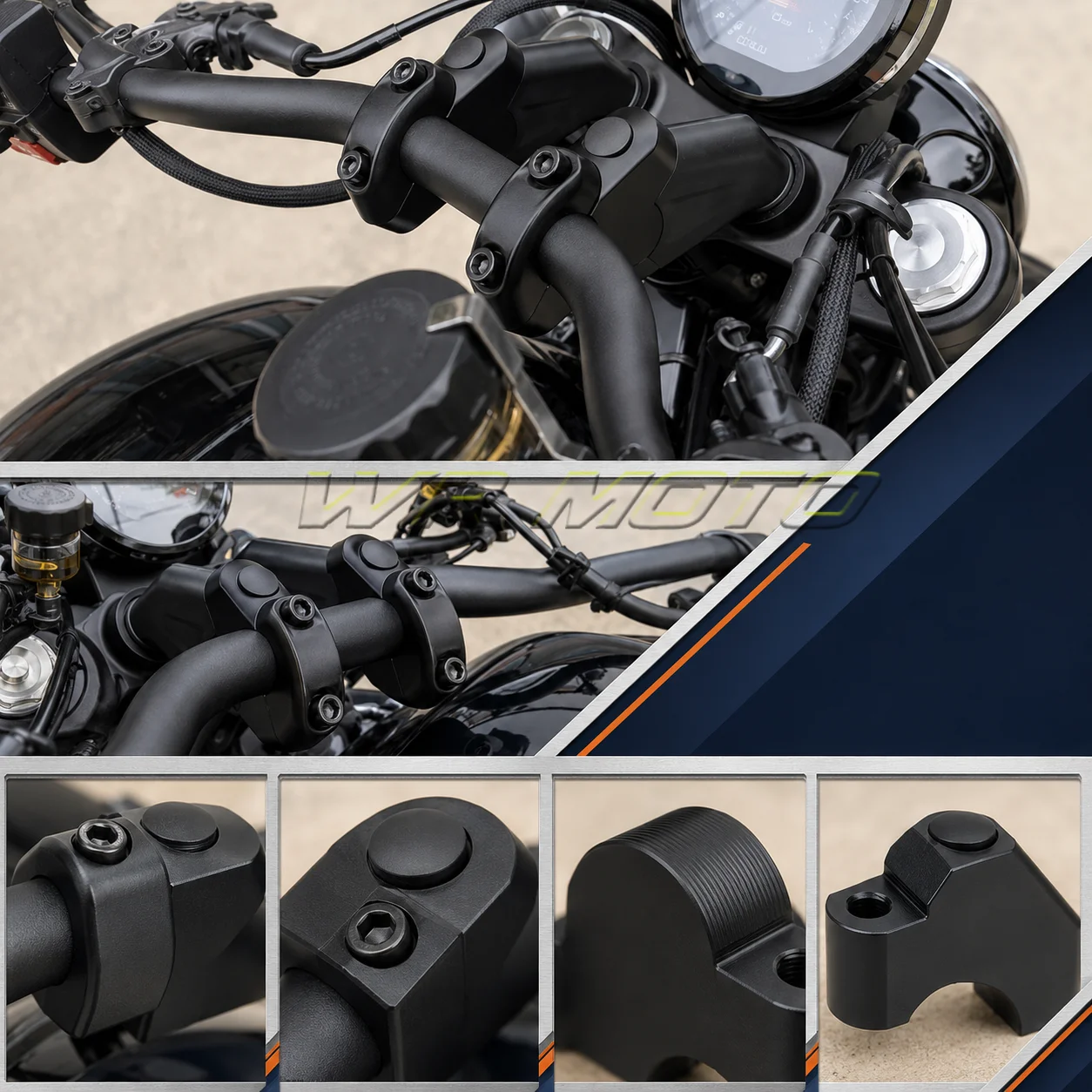 Handlebar Riser Spacer Block Height‑Increase Rear‑Shift Base Adapter Fit For BENDA ROCK 707 Motorcycle Mod Accessories