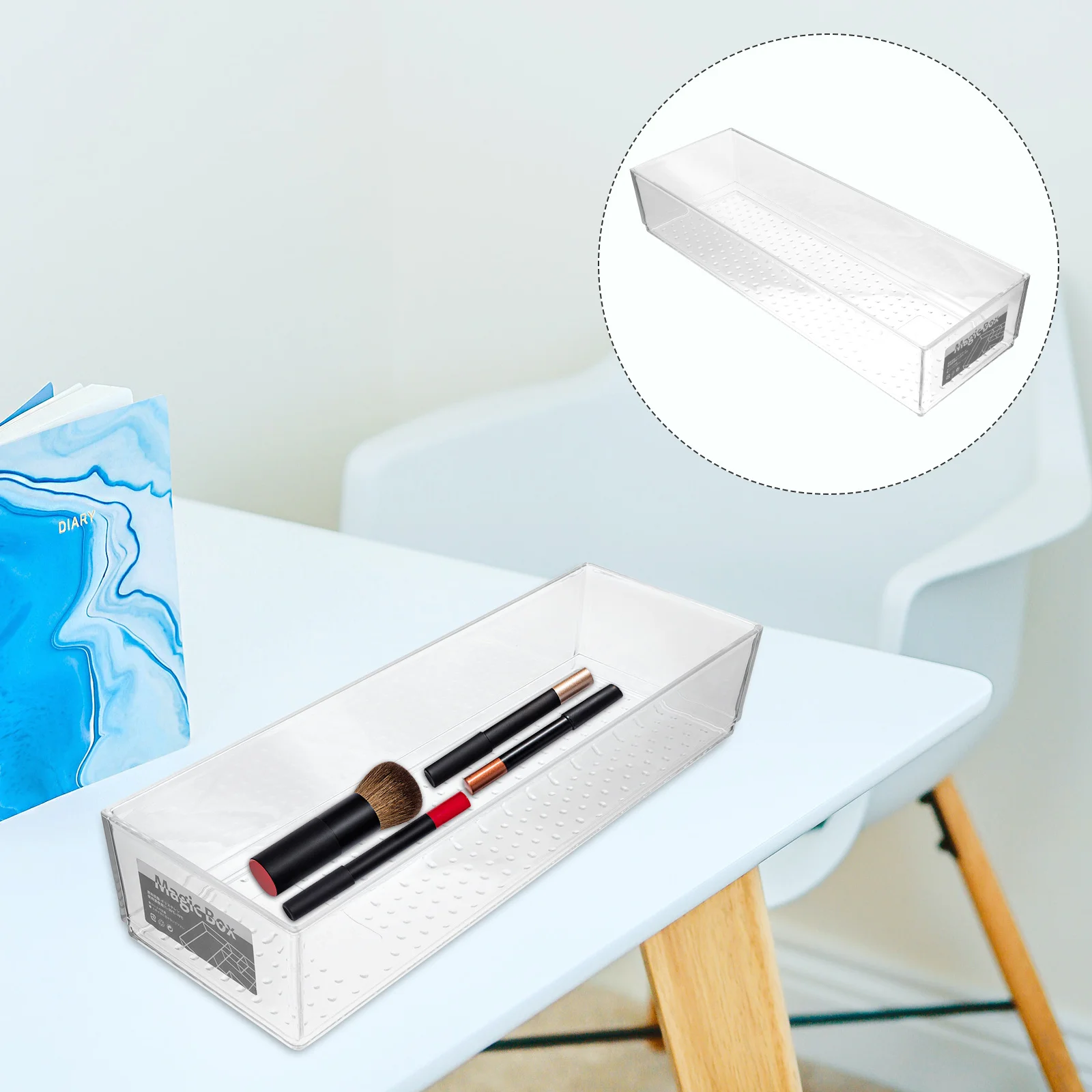 

Drawer Organizer For Makeup Sundries Transparent Compartment Storage Box Desk Drawer Organizer Desk Divider Container