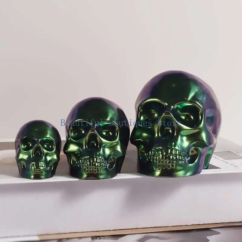 U4LF Skull Molds for Epoxy Resin Casting 3D Skeleton Silicone Mold Halloween Decoration DIY Keychain Pendant Mould Arts Craft