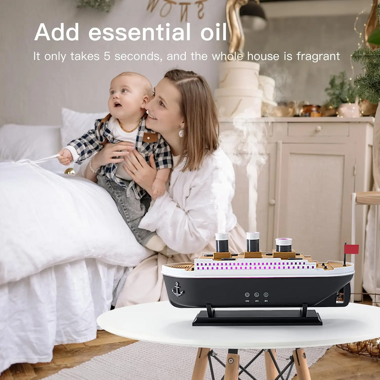 مرطب تيتانيك للزيوت العطرية، موزع روائح عطرية بالموجات فوق الصوتية مع جهاز تحكم عن بعد #5