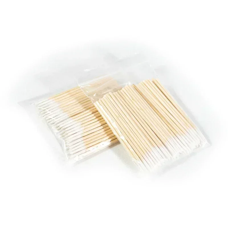 500-pcs Nägel Holz Wattes täbchen saubere Sticks Knospen spitze Holz Baumwolle Kopf Nagellack Entferner Kunstwerk zeug Maniküre Detail Korrektor