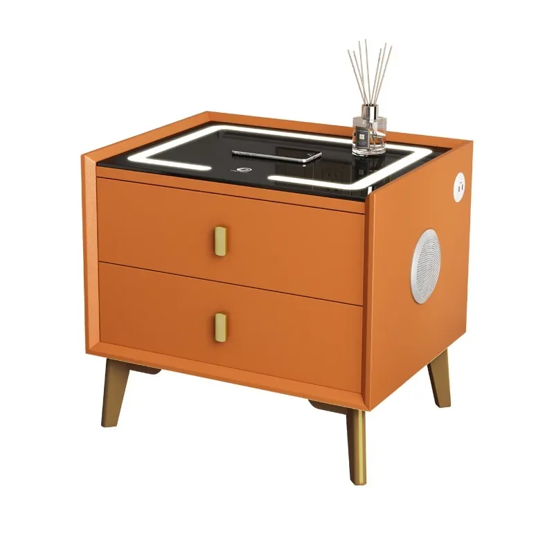 

Multifunctional smart bedside table, Bluetooth speaker, modern simple bedroom two-pump wireless charging USB bedside table