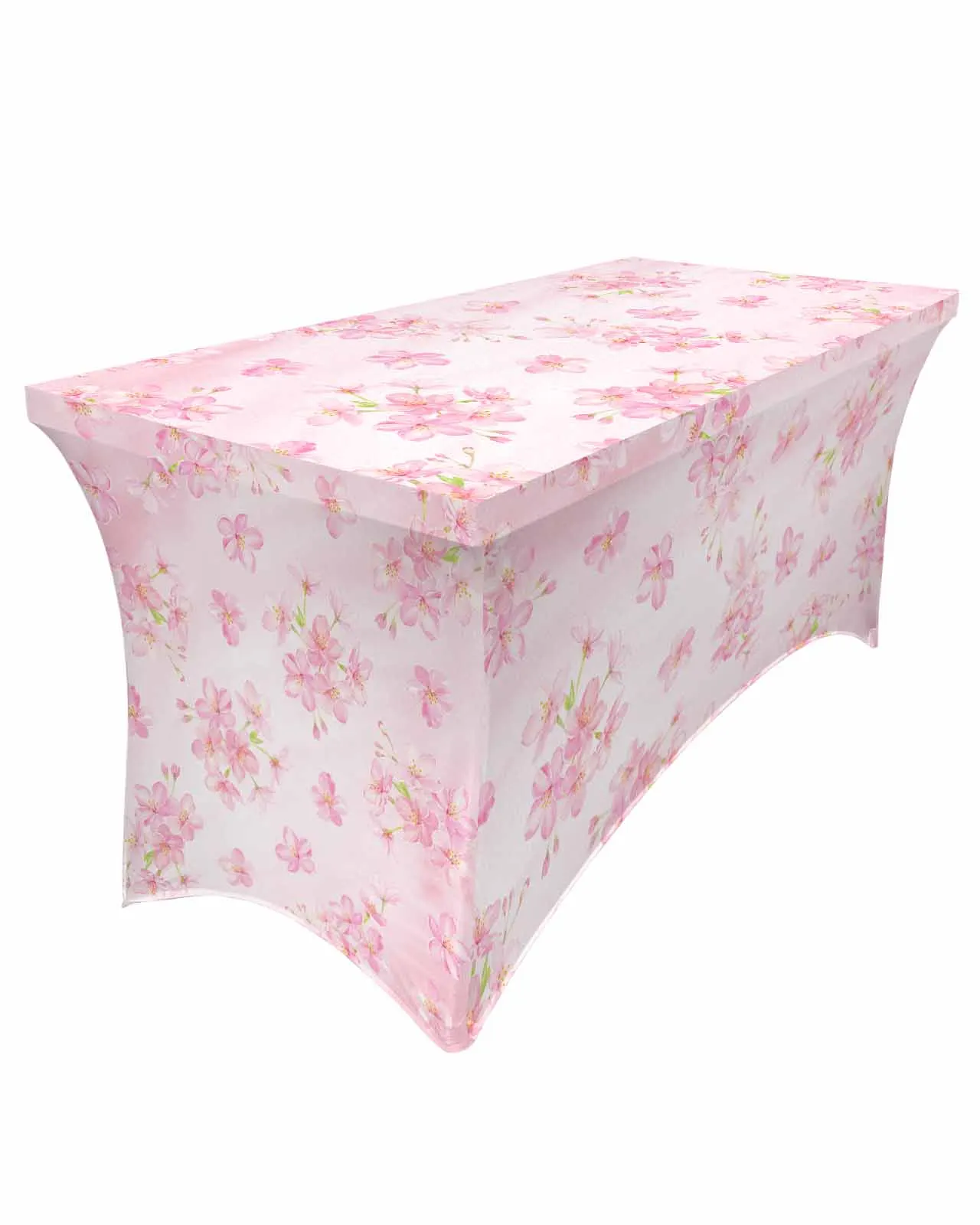 

Watercolor Cherry Blossom Flower Rectangular Elastic Table Skirt Wedding Hotel Table Cover Holiday Dining Table Tablecloth