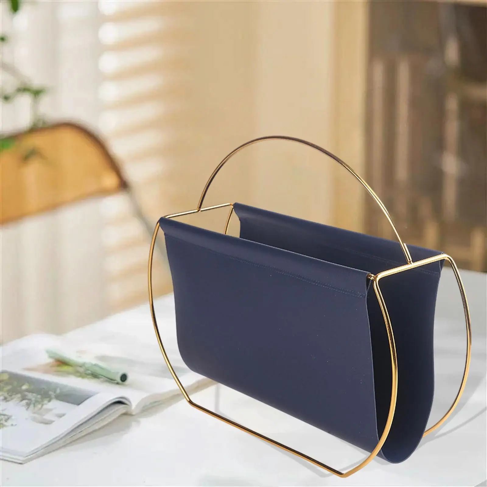 Magazine Rack, Decorative Magazine Display Rack, Brochure Holder Display Stand, File Holder Storage Container for Office