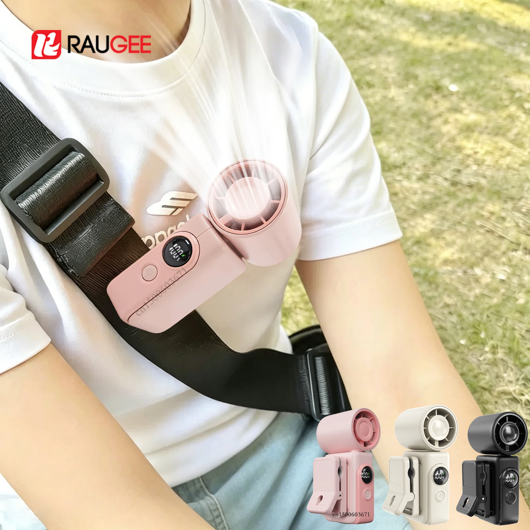 

Portable Waist Fan Clip Fan Mini Umbrella Buckle Fan For Outdoor Personal Cooling Handheld Fan USB Wearable Fan