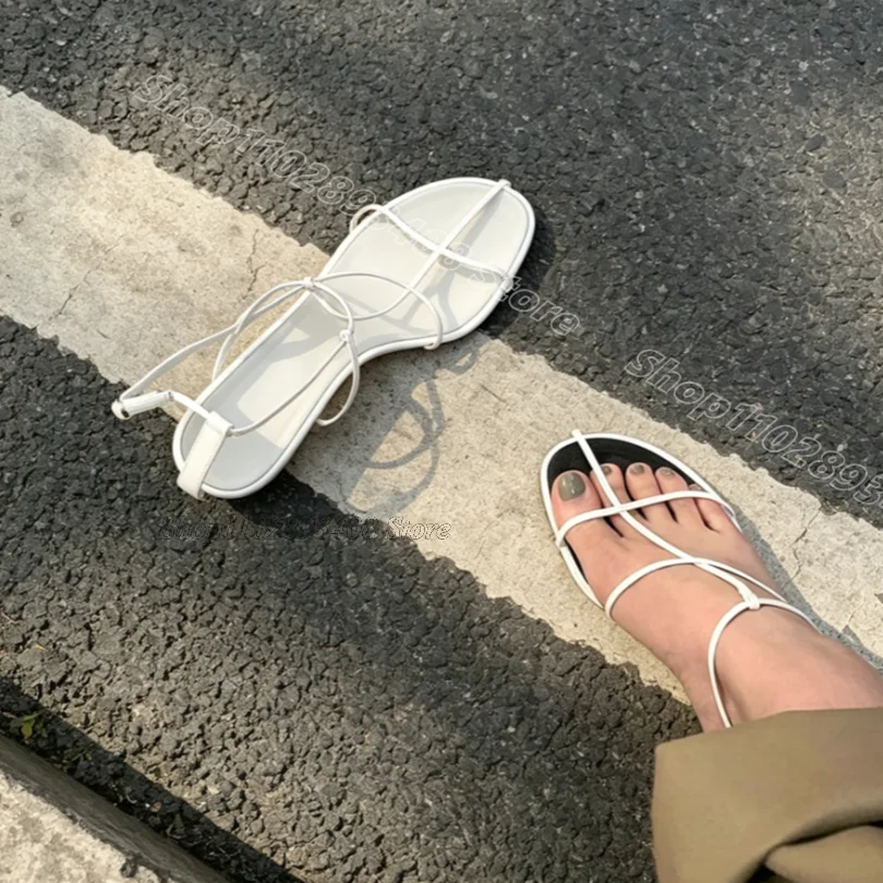 

White Concise Solid Stiletto Sexy Sandals Ankle Buckle Design for Women Casual Comfortable Summer Sandals Zapatos Para Mujere