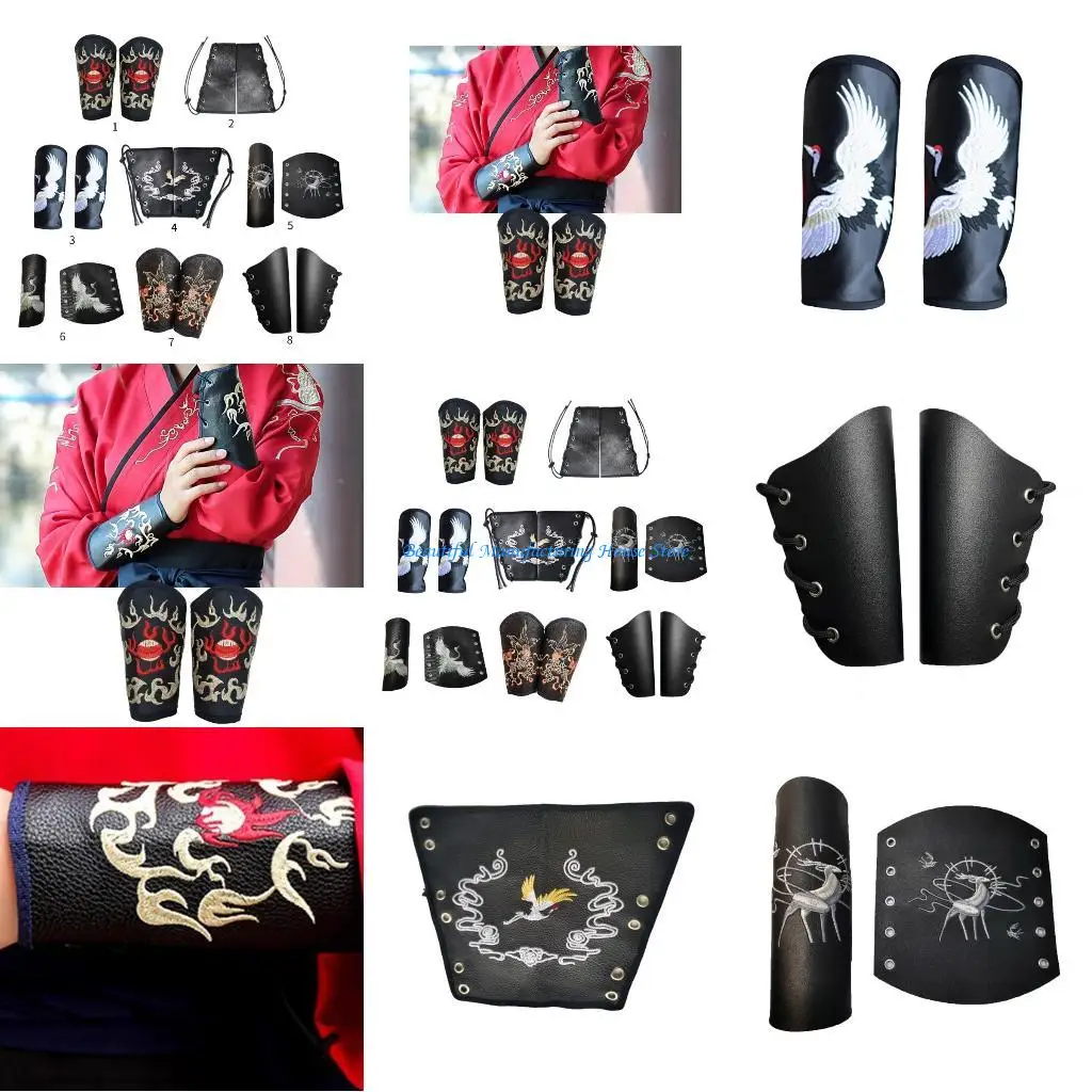 E56A الجلود براكر القرون الوسطى Vambrace المعصم الدروع سوار ذراع القفاز ArmGuard بولي القفاز معصمه الملحقات