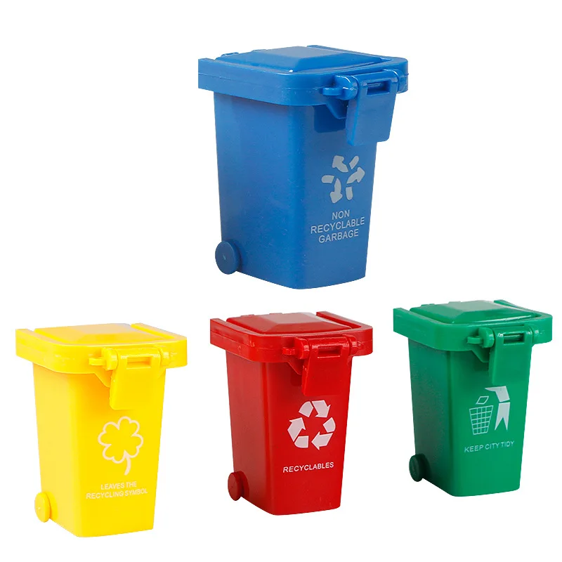 Children's Simulation Mini Rubbish Bin Toy Model fun Kindergarten Learning Rubbish Classification Puzzle Early Education Toys