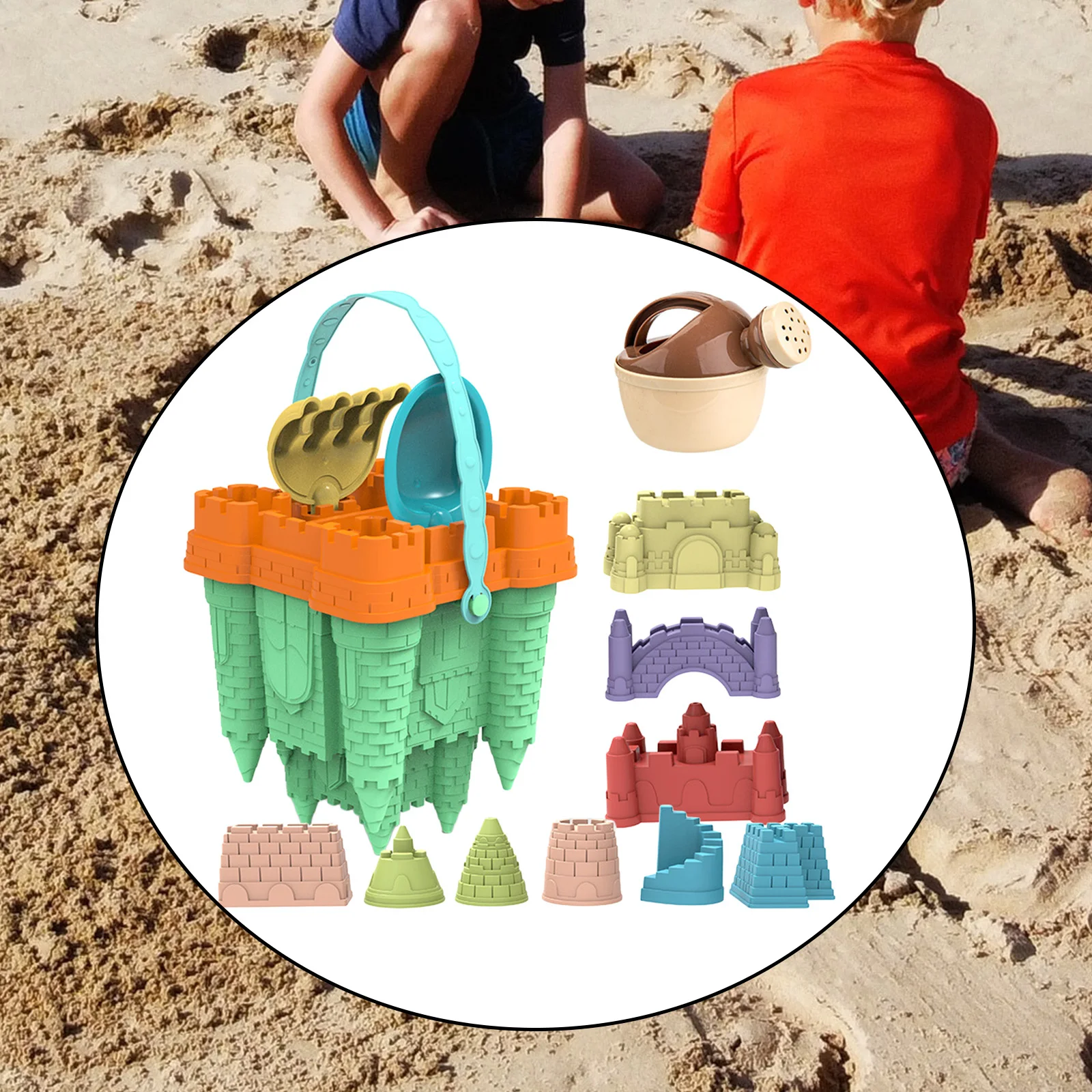 Juego de cubo de Castillo de playa para niños, juego de arena, cuchara de arena, juguetes de verano, caja de arena para niños, Regalos divertidos familiares al aire libre