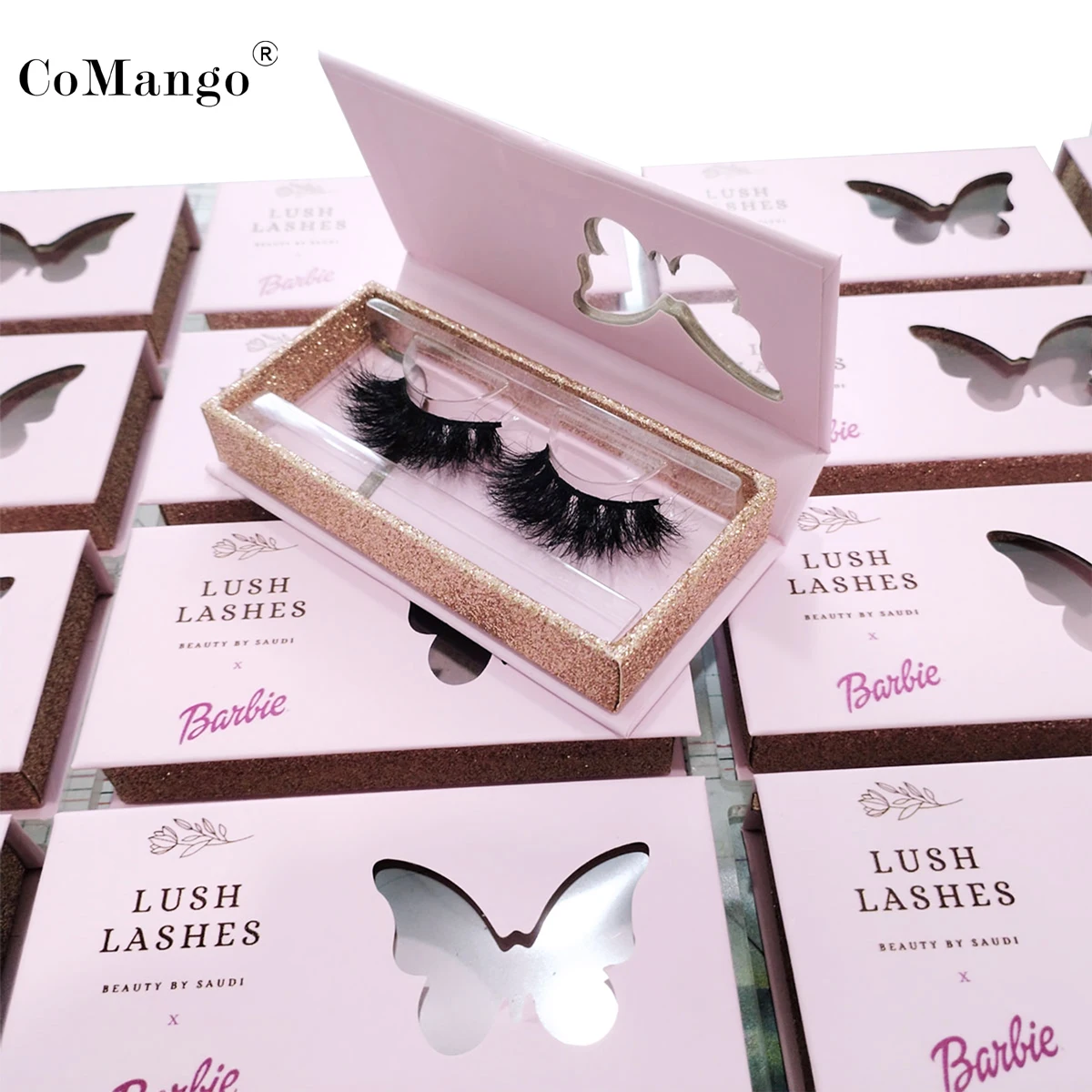 Nail BoxesPackaging Customize Logo Strips Eyelash Package Fluffy Natural Russian Lashes Cases Makeup Cluster Lash Packaging Bulk