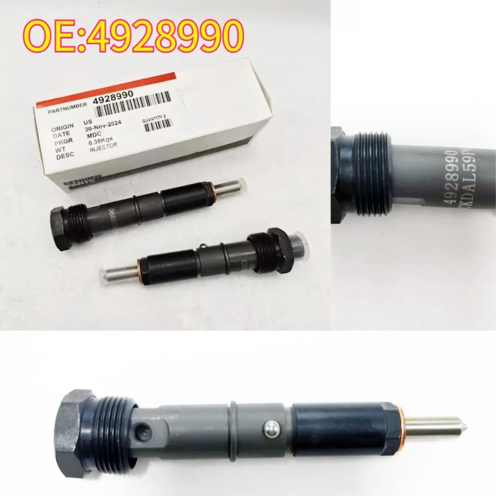 Original High Quality New For 2Pcs 4928990 New Diesel Engine Fuel Injector Set Thread 14MM For Cummins 6BT Engine