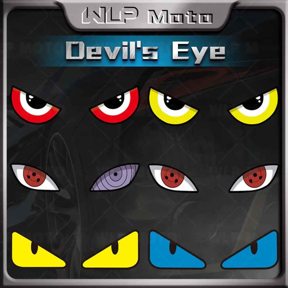 

For Yamaha Kawasaki Suzuki Honda VOGE Devil's Eye Reflective Stickers Refit Motorcycle Front Beak Fairing Waterproof Decal