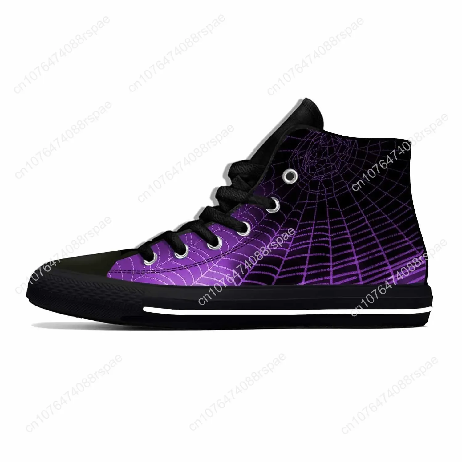 Spider Web Pattern Cobweb Spiderweb Funny Fashion Casual Cloth Shoes High Top Lightweight Breathable 3D Print Men Women Sneakers