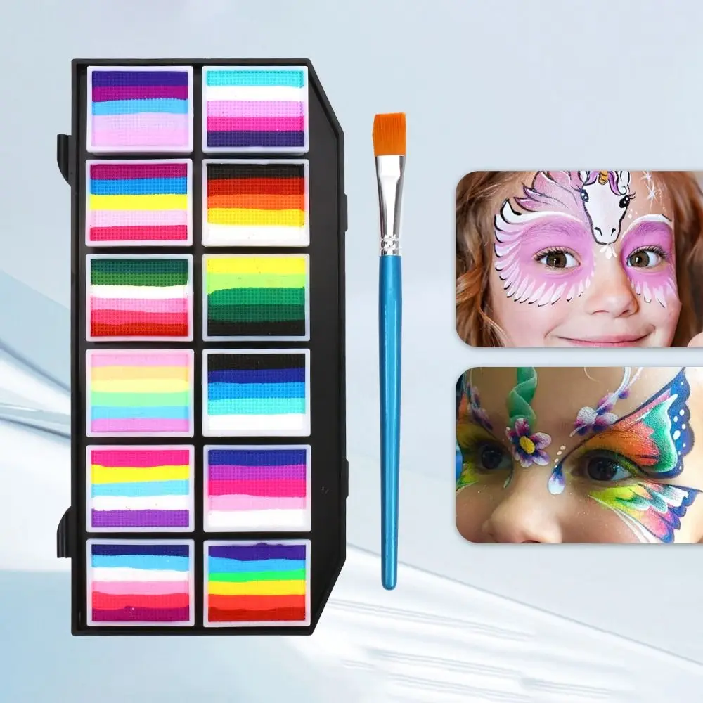 

Multicolour Face Painting Palette Waterproof Colorful Body Art Painting Long Lasting Easy To Clean Halloween Makeup Tool Cosplay