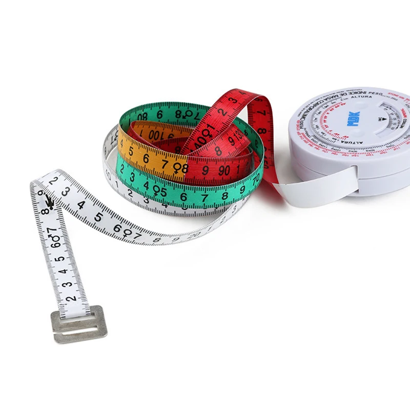 BMI Body Mass Index Retractable Tape 150cm Waist Measure Calculator Diet Weight Loss Metric Tape Measuring Tools