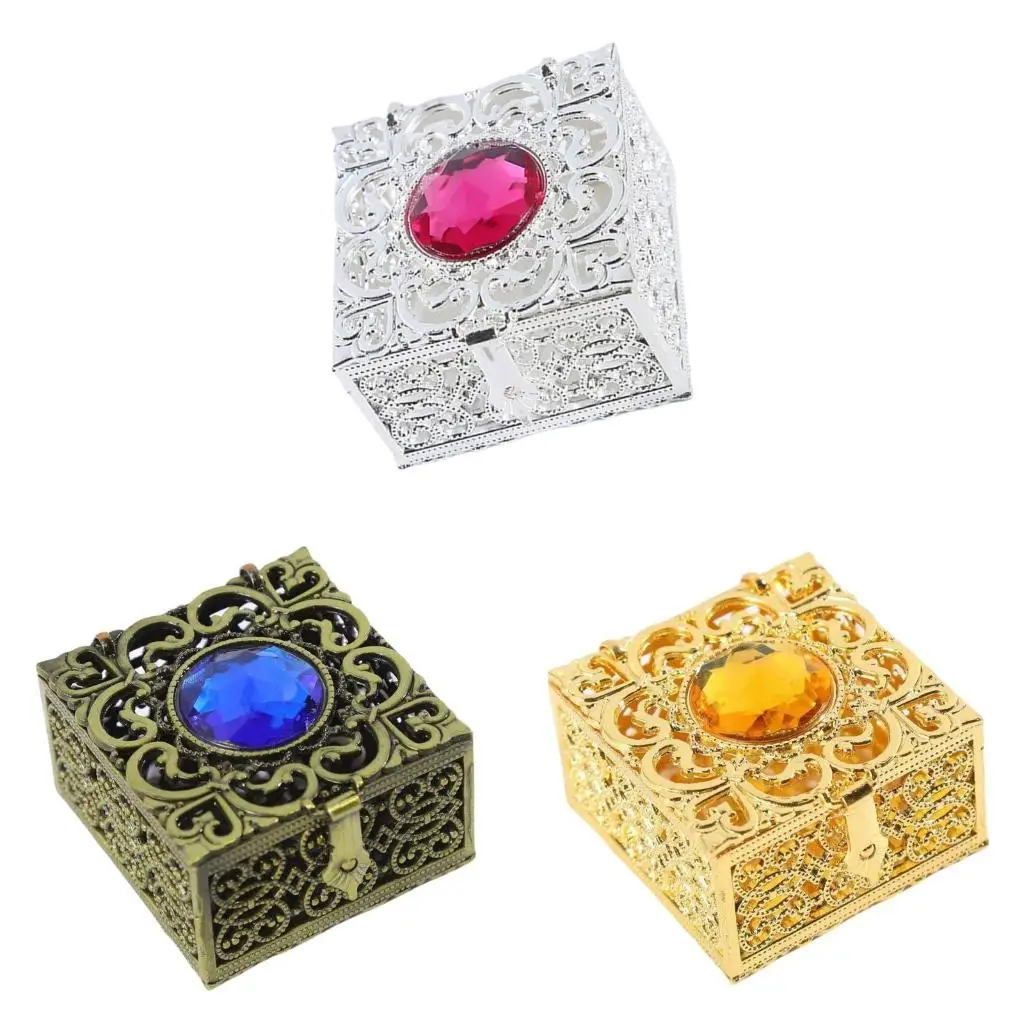 

Compact Retro Jewelry Holder Small Portable Jewelry Box Multipurpose Storage Case For Rings And Necklaces