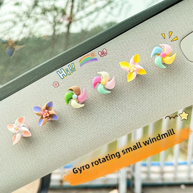 

New car-mounted windmill rotating gyro creative decoration ornament ornament center console lady in car