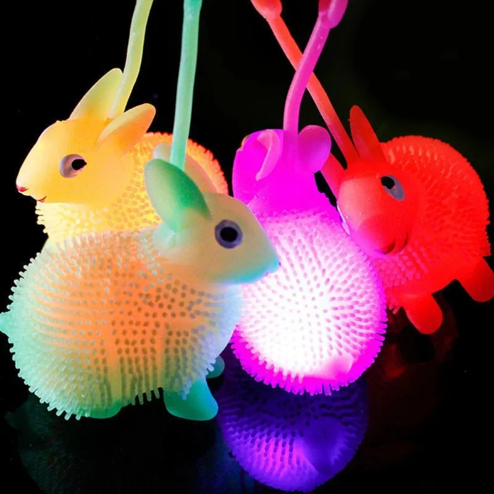 Flash Ball Niedlichen Kaninchen kinder Spielzeug Lustige Squeeze Elastische Ball Dekompression Sensorischen Pädagogisches Kognitive Spielzeug Geschenk