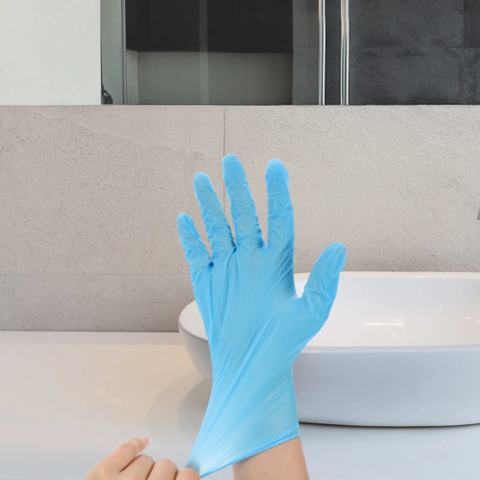 100 Pcs Nitrile Gloves High Elastic Cleaning Latex Xl Home Exam Multipurpose Medical Powder Free Disposable Long Lasting