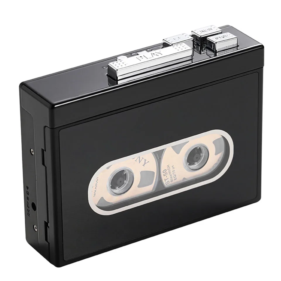 2023 New Black Retro Stereo Cassette Player Walkman Cassette Tape Music Audio Auto Rewind Bluetooth