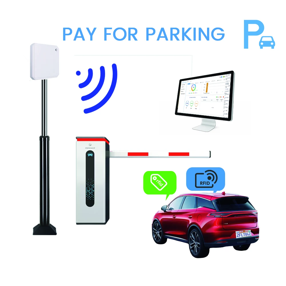 قارئ UHF RFID طويل المدى لإدارة المركبات ABS 860-960 ميجا هرتز متوافق مع قارئ بطاقات التحكم في الوصول بمدى 0-20 متر