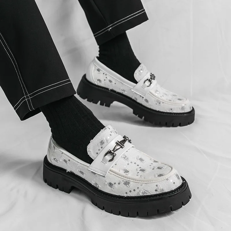 Hot Selling Thick Soled Men's Shoes Trendy Brand Designer Style Outdoor Fashion Street Walking Daily Young Work Shoes 38-46