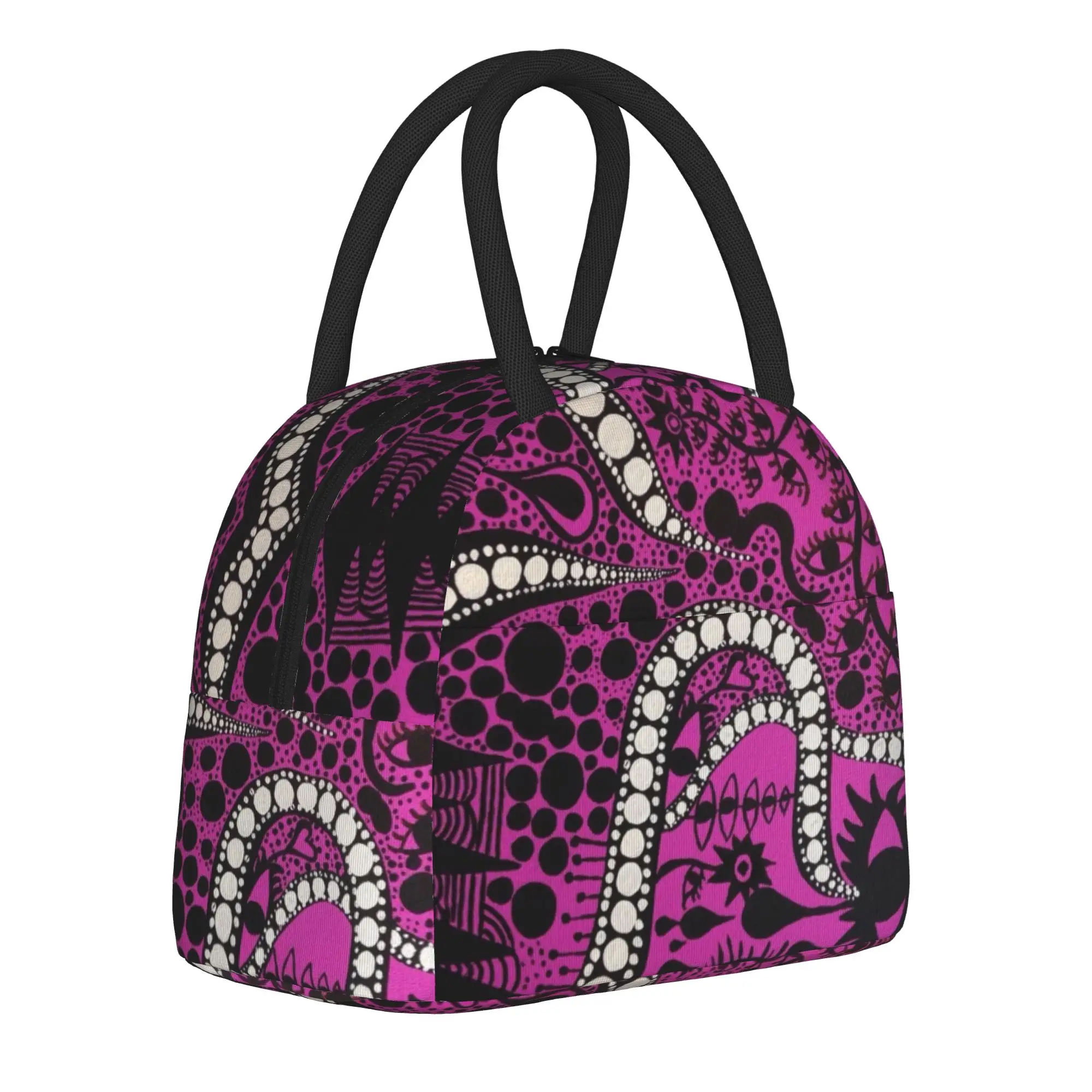 Yayoi Kusama Insulated Lunch Bags Leakproof Violet Polka Reusable Thermal Bag Tote Lunch Box Office  Travel Men Women