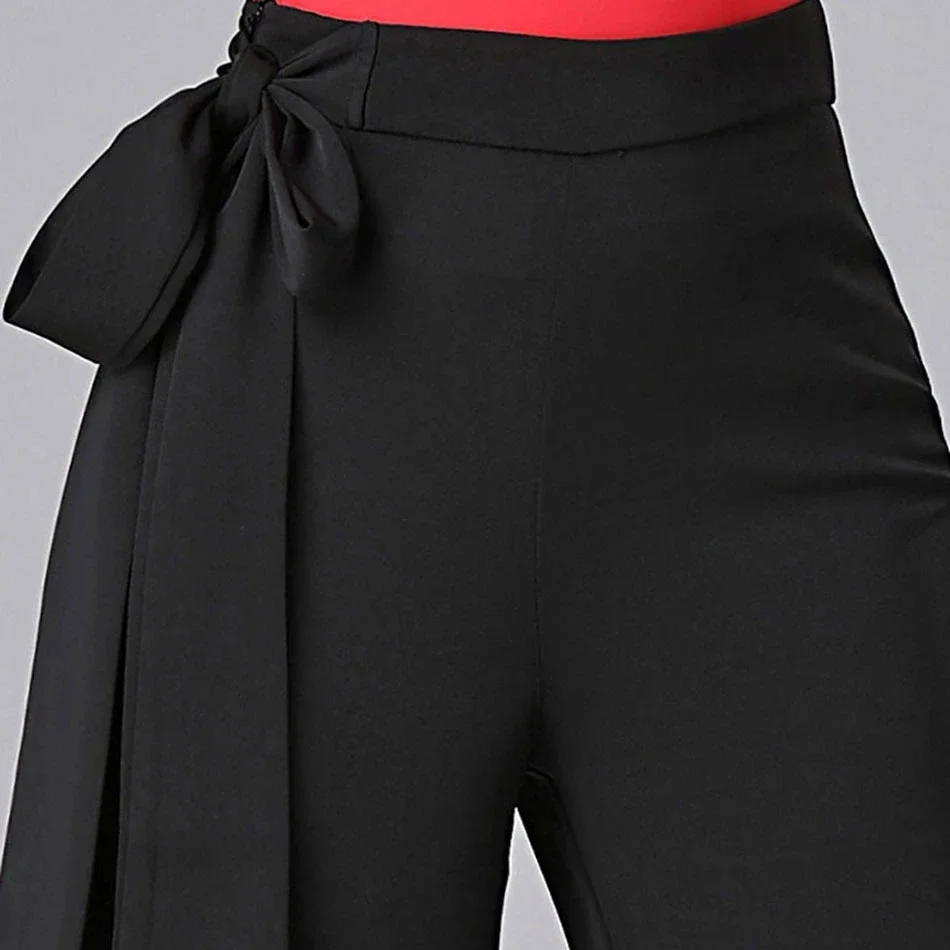 

Latin Dance Pants Latin Women's New National Standard High Waisted Straight Leg Professional Modern Dance Practice Pantse