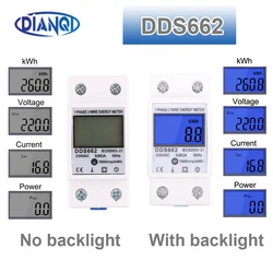 80A AC 220V 230V 50Hz/60Hz Din rail Single Phase Two Wire LCD Digital Display Power Consumption Energy Electric Meter kWh