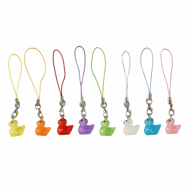 Lovely Luminous Duck Keychain Charm Pendant Handy Nighttime Safety Decoration Fashionable Key Accessory for All Ages