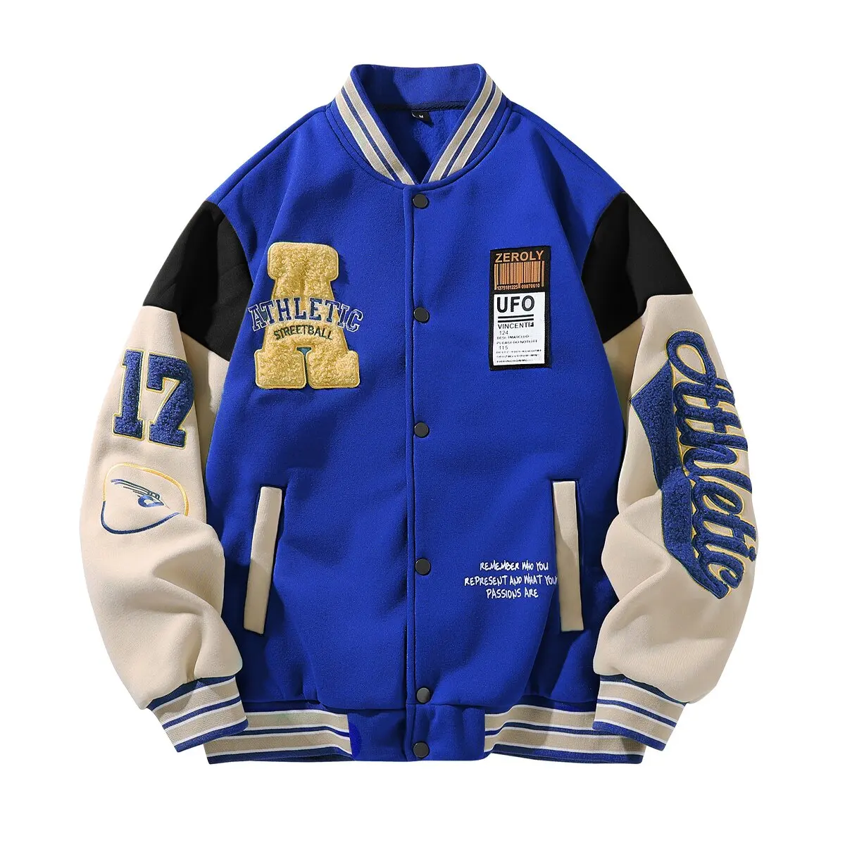 

Autumn and Spring Fashion Trend American Vintage Embroidered Baseball Jacket Men's Loose Sports Plus Size High-grade Blazer