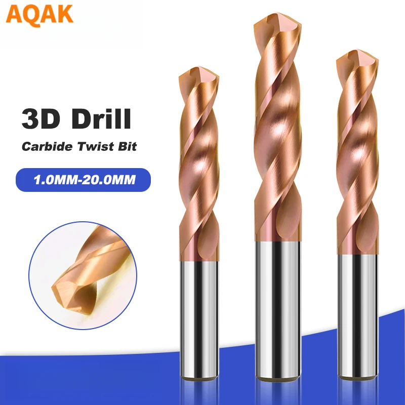 

Carbide Alloy 3D Drill Tungsten Steel Super Hard Stainless Twist Bit Straight Handle Solid Interval Bronze For CNC Lathe Machine