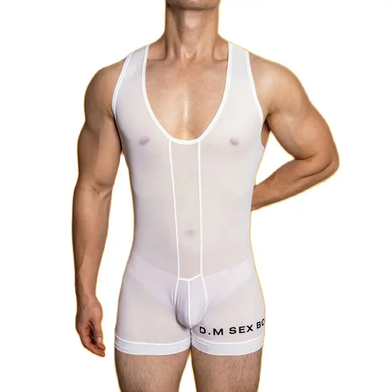 Faja Fitness Men's Underwear Ice Vest Bodysuit Breathable Mesh Underwear For Hot Man Shapewear Compression Shirt Solid Corset