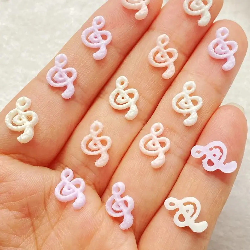 50pcs Mix Resin Mini Pink Musical Symbol Nail Art Flatback Stone Applique DIY Christmas Charms Scrapbook Decor Crafts view 3